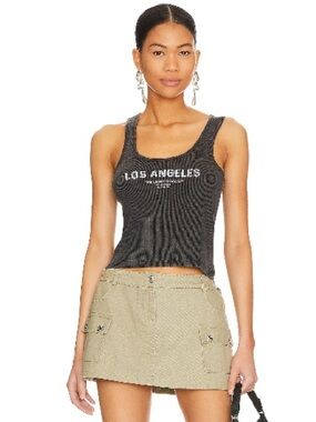 The Laundry Room Black & White Ribbed Los Angeles Tank